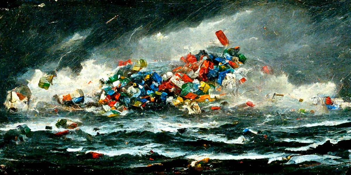 "Plastic Trash in a Storm at Sea"