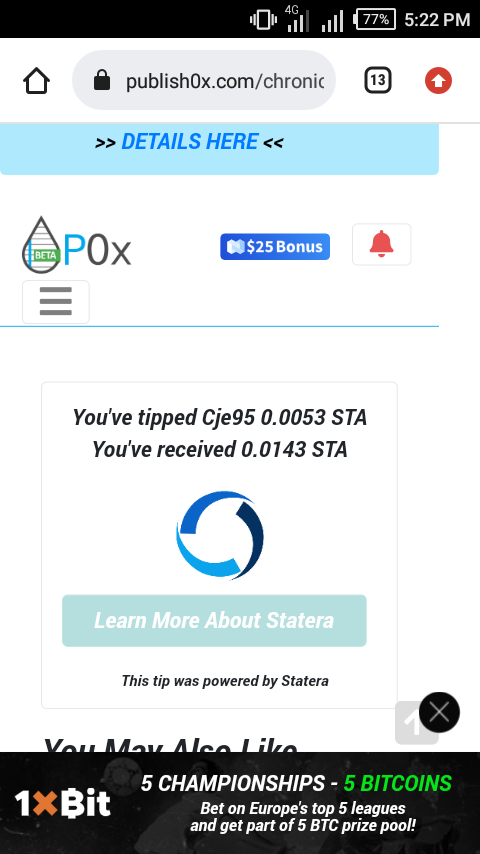 Wandera_Geoff's tweet photo. A few minutes of reading @publish0x and a tipping of $STA to Cje95 @StateraProject am smiling home. My name is Milden on publish0x. https://t.co/LwKZ78h1w6