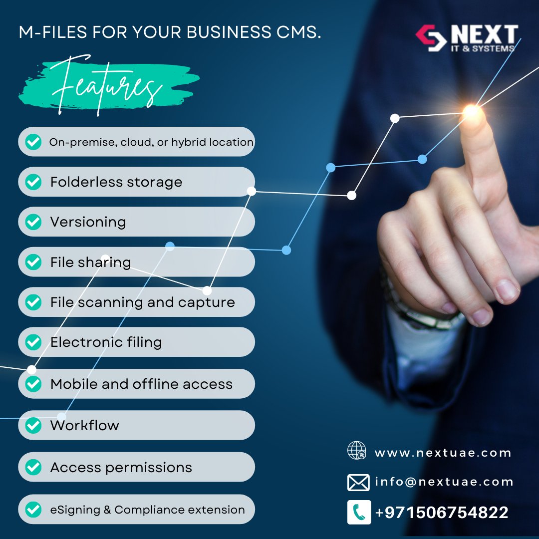 nextuae's tweet image. M-Files for your business CMS. M-Files also integrates well with your other applications, such as Microsoft Office and your #CRMapplications👨‍💻

For more, visit 🌐 nextuae.com
#NextUAE #NextITSystems #MFiles #CRM