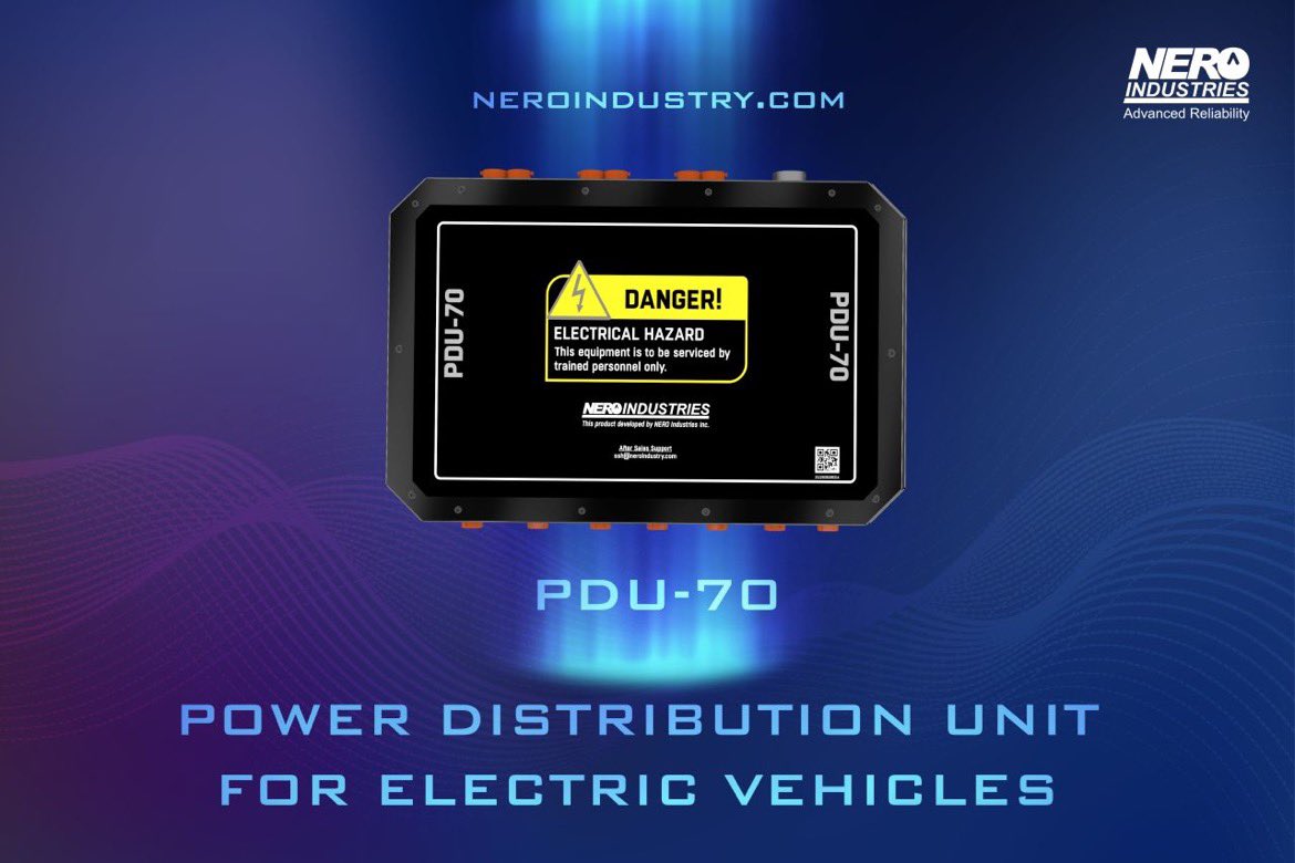 neroindustry's tweet photo. PDU-70 GDB elektrikli araçların güç dağıtım birimi ihtiyacına yerli ve milli çözüm olarak NERO Endüstri mühendisleri tarafından geliştirilmiştir.

PDU-70 PDU is developed by NERO Industries' engineers to answer the power distribution requirement of electric vehicles. https://t.co/or2lILkaBj