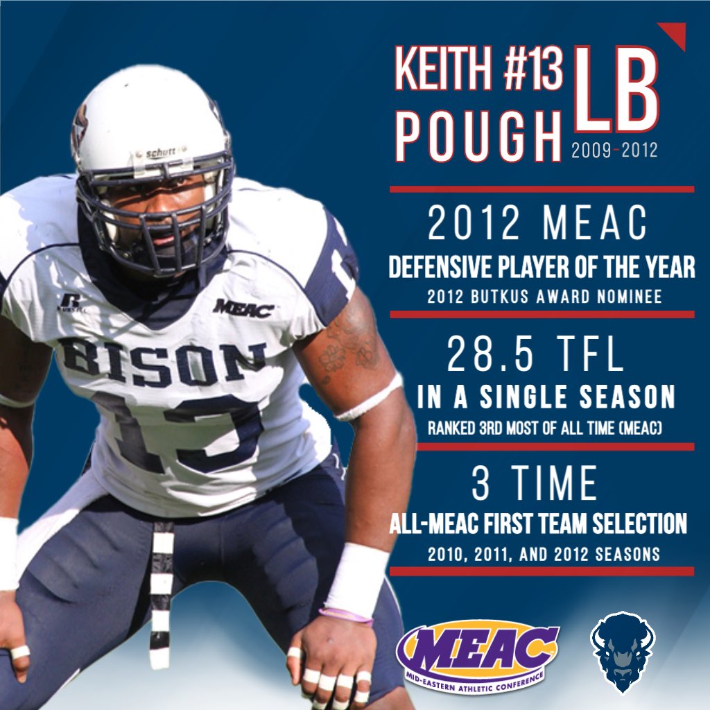HUBISONFOOTBALL's tweet photo. For #BlackHistoryMonth we are honoring &amp; celebrating our very own players from the past! 

Meet Keith Pough @kpough, the 2012 MEAC Defensive Player of the Year. 

#flashbackfriday #OneHowardSeries #STMDT https://t.co/rl0VrZBjb8
