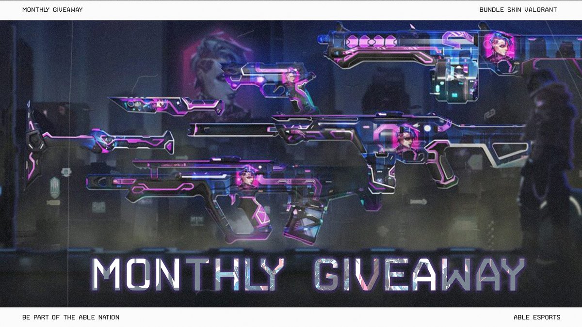 If skins equal wins, this giveaway is guaranteed to have you ranking up in no time! Follow the steps below for your chance to win a #VALORANT Undercity Skin Bundle ‼️

1) Follow <a href="/AbleEsports/">Able Esports</a>
2) Like and retweet
3) Confirm your entries: bit.ly/UndercityBundle