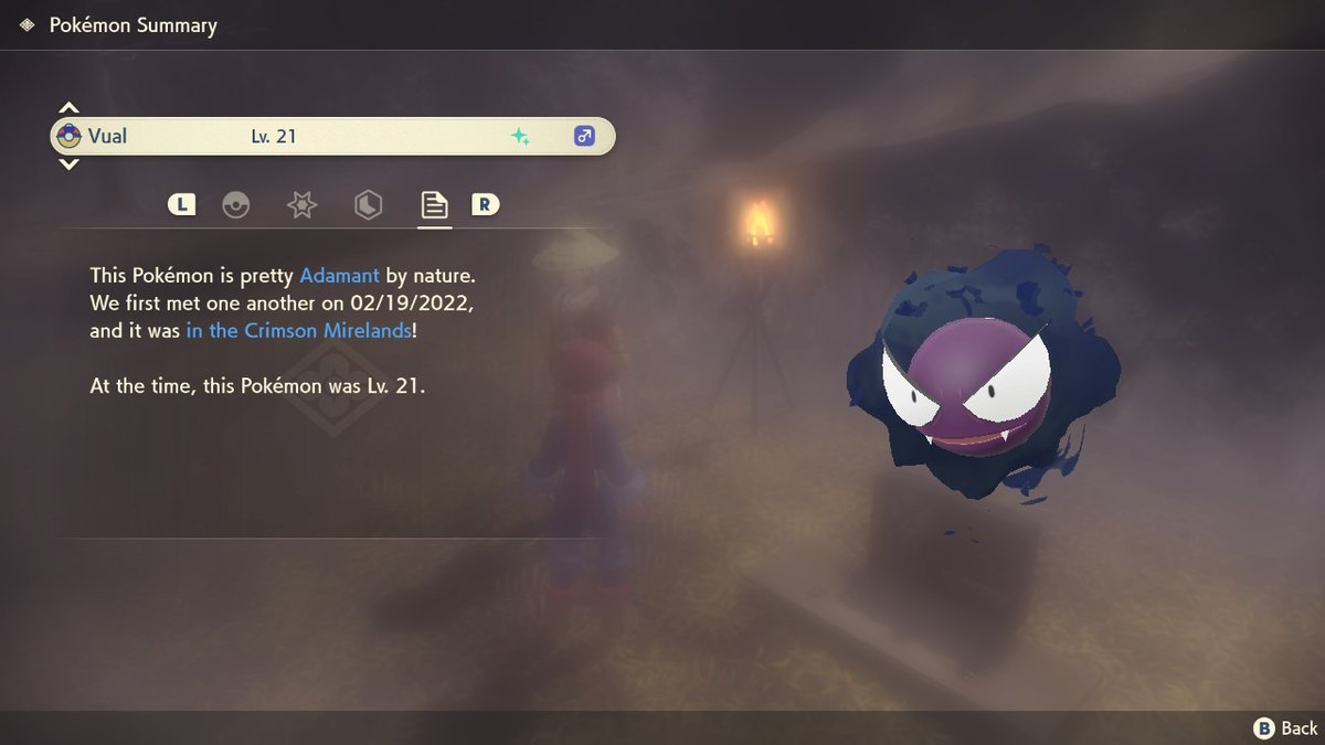 minibbit's tweet photo. my shiny gastly named vual #PokemonLegendsArceus #NintendoSwitch https://t.co/rmu7X6ttb7