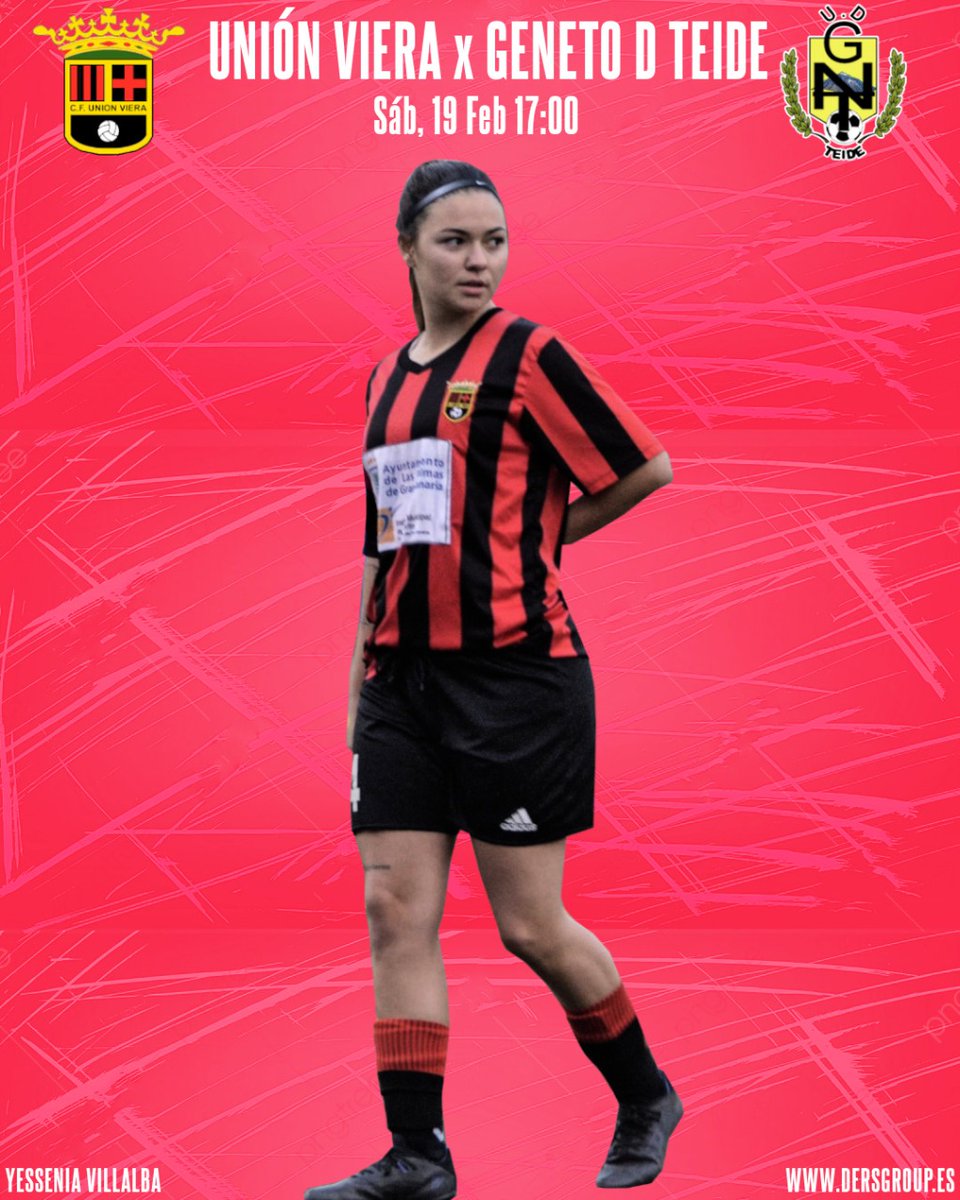 #MATCHDAY  <a href="/Yeseniiia02/">Yesenia Villalba Ranchal</a>

 <a href="/UnionVieraCF/">CF UNIÓN VIERA</a> 🆚️ #GenetoTeide

🏆Primera División B Femenina Reto Sur
🗓 19/2/2022
🕔 17:00h
💻 dersgroup.es 

<a href="/Dersgroup/">Dersgroup</a>
#letsgo #Dersgroup #seguimos #trabajando #familia #futbol #pasión #compromiso #friends #caminamosjuntos #futbolfemenimo