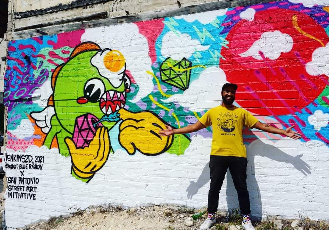 jenkins2d's tweet photo. Super fun wall last year for @PabstBlueRibbon x @SanAntonioSAI
#jenkins2d #pabstblueribbon #LuckyTagsArmada #bluedozencollective #art #mural #streetart https://t.co/5LU8r59FvF