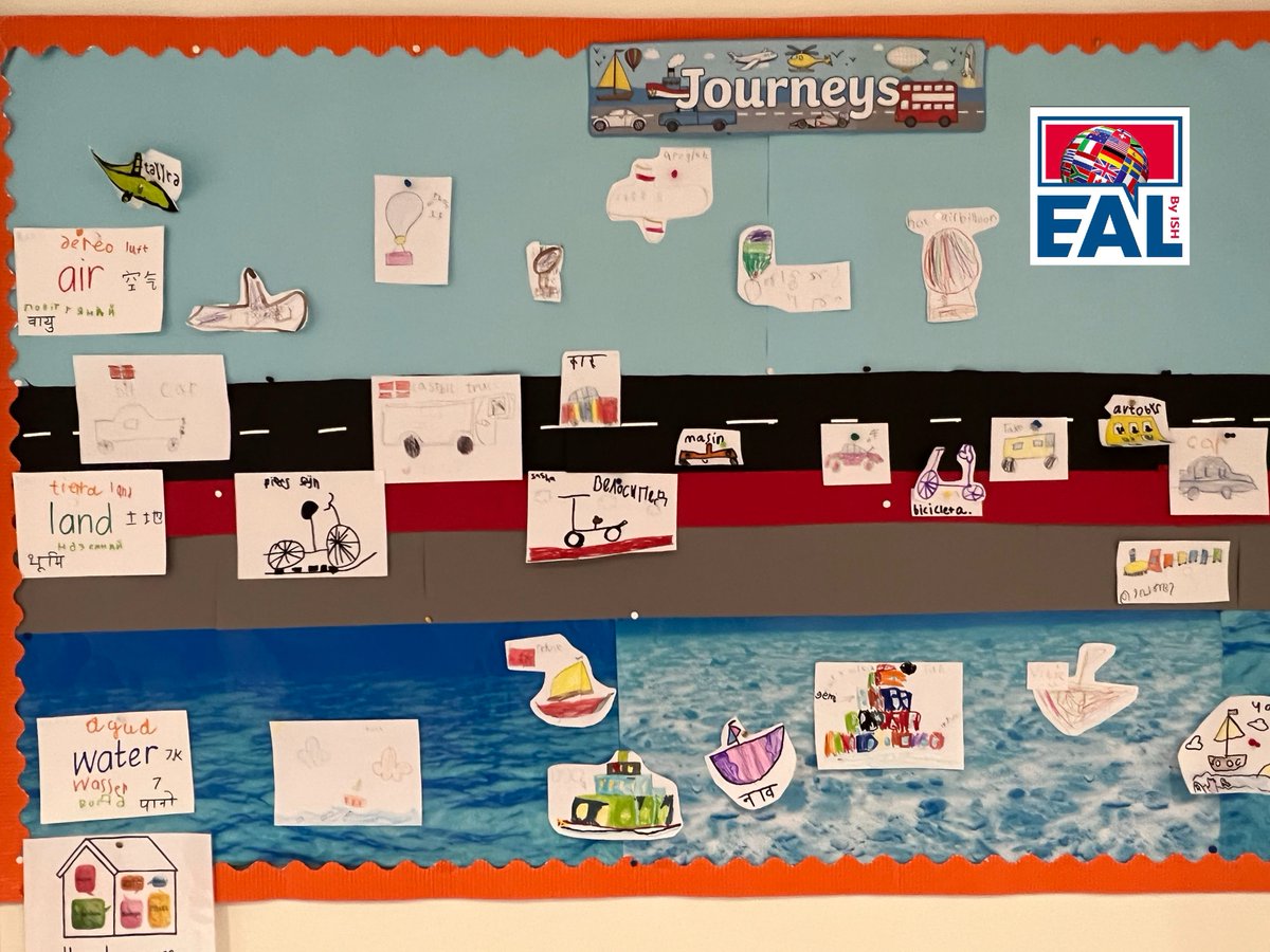 ISH_EAL's tweet photo. In their most recent unit, Journeys, Y2 students at #ISH sorted different modes of transport into groups of their choosing.Using one of their suggestions we created a #multilingual display. Of course here in The NL bikes featured often! Celebrating #all languages &amp; bikes matter! https://t.co/TwRS6FS9Yo