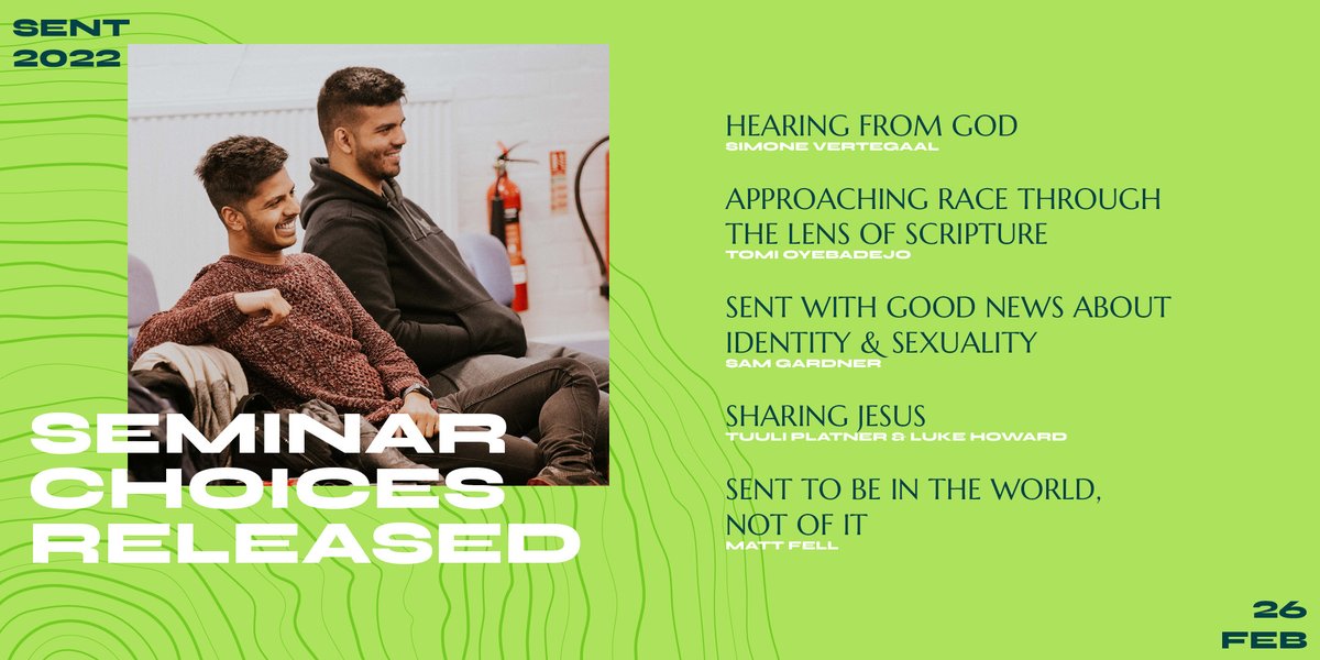 RMsentgen's tweet photo. π₯ Does God speak to us? Does the Bible have anything to say about BMT and MeToo movements? How do I share Jesus with those around me?
β‘οΈ Seminar booking is OPEN - check your emails for details!
Saturday 26 February β’ Ipswich
https://t.co/5pTBi05PPd
#sent2022 #sentgeneration https://t.co/YIizdBnip3