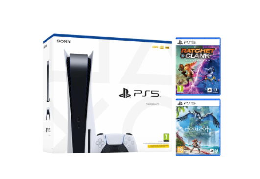 PS5 bundle with Ratchet and Clank: Rift Apart and Horizon Forbidden West in stock at AO for £579 fave.co/3sKXp0i

#PS5restock #ps5uk #PS5