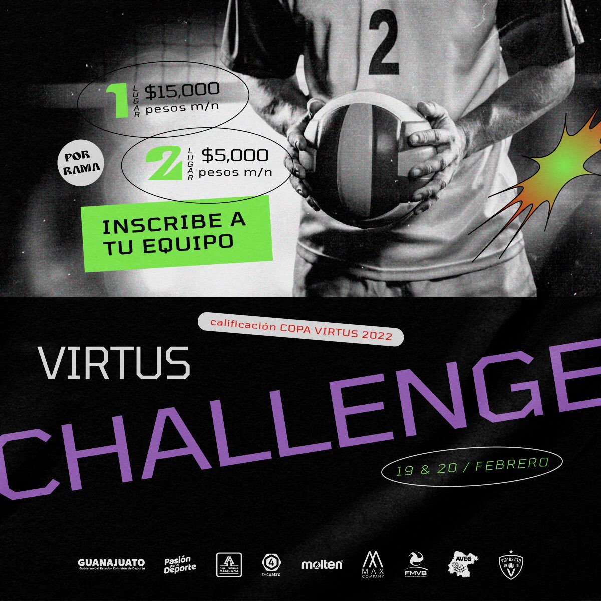VirtusGtoLMV's tweet photo. 🚨 ATENCIÓN 🚨
La convocatoria para increíble a los equipos en la #VirtusChallenge 🏐 se extiende un día más, hoy viernes estaremos recibiendo más equipos durante todo el día!
El costo de inscripción es de $1,500 por equipo.
Dudas? manda un email a virtuscomunicacion@gmail.com https://t.co/dYUYvZUq5s
