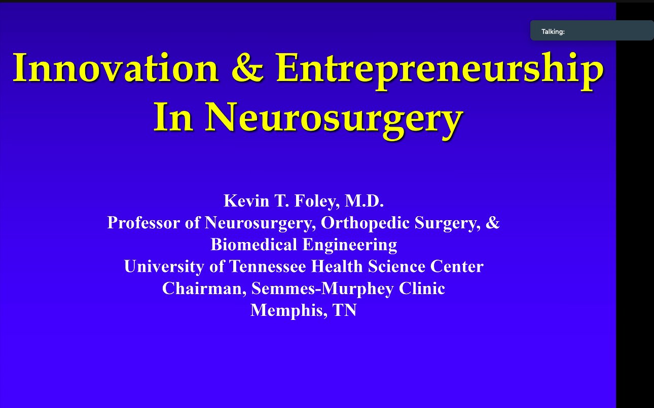 Jefferson Neurosurgery on X: "Phenomenal #grandrounds talk by Dr. Foley @SemmesMurphey on #Innovation, #patents, and #technology in #Neurosurgery 1) Innovation is a natural extension of neurosurgical problem-solving 2) File a provisional patent