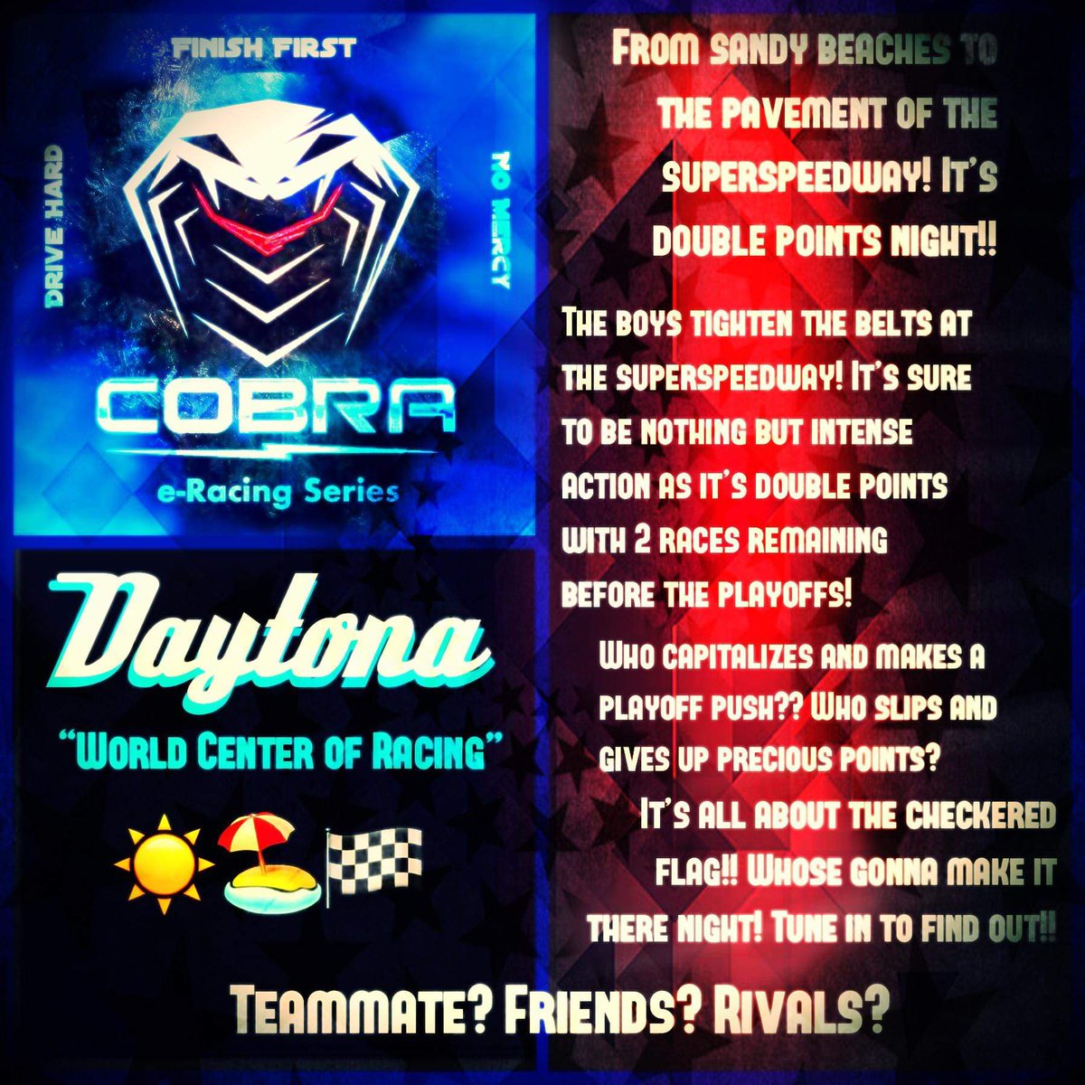 Tonight at 8 eastern on the gc sports youtube we embark on a new journey as we will no be broadcasting another leagues races. Tune in as we cover the cobra racing leagues xfinity and cup races at daytona.