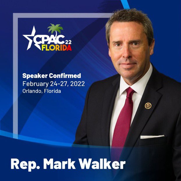 RepMarkWalker's tweet photo. Honored to be the US Senate candidate from North Carolina speaking at CPAC next week.
#nc #ncsen #ncpol #walker4nc https://t.co/crhTfmYWC7