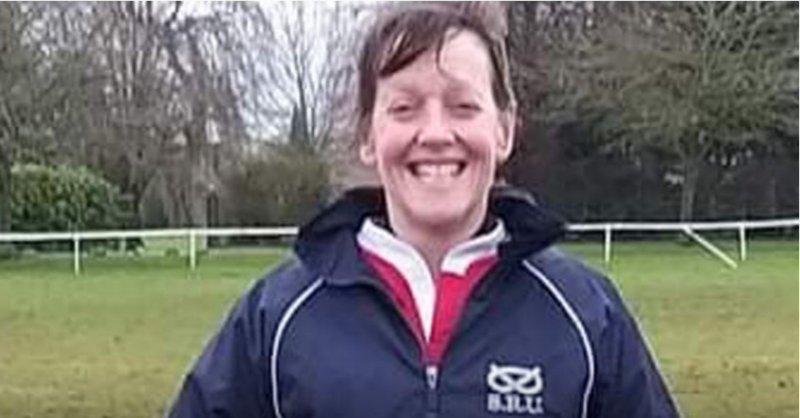 RFU's tweet photo. 👀 ICYMI: Becky's back reffing after 15 years! 

Recently at the age of 51 and post-lockdown, Becky decided to answer the RFU’s call for retired match officials to get back involved.

@RFU_Refs I @EccleshallRugby 

More ⬇️