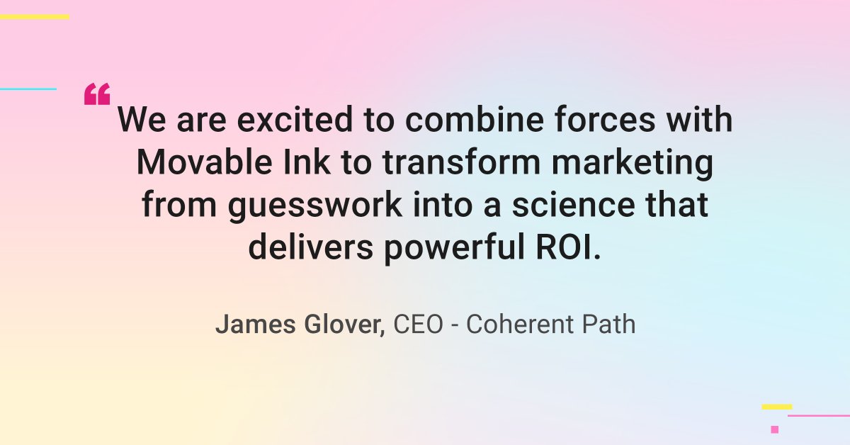 .@MovableInk is acquiring @CoherentPath! Our clients will soon have access to customer-centric AI capabilities that allow marketers to individualize product discovery, increase lifetime value, and drive loyalty.
bit.ly/3JAfjtg