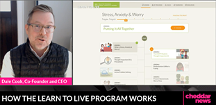 LearnToLiveCBT's tweet photo. ICYMI: @LearntoLiveCEO Dale Cook, shares insights with @cheddar on why #cbtworks and expansion plans to improve #mentalhealth care access and efficacy for millions more people.

https://t.co/z5BFfM7P29 https://t.co/JRC53LqaPz