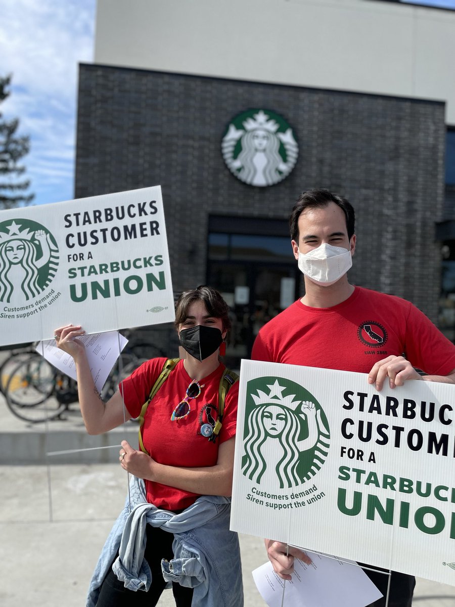 Happening NOW in Santa Cruz, CA! 
We are standing together for racial justice and in solidarity with the Starbucks  #Memphis7 workers! They were illegally fired for organizing their workers and demanding a voice on the job. 
⁦<a href="/SBWorkersUnited/">Starbucks Workers United</a>⁩ #UnionsForAll