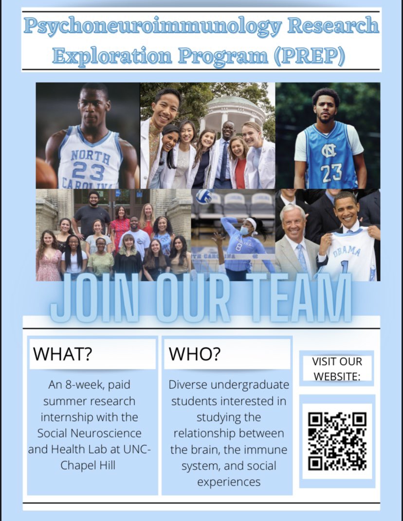 SocNeuroHealth's tweet photo. Our lab invites undergraduate students to apply to the Psychoneuroimmunology Research Exploration Program (PREP). Please RT to spread the word!!

Applications are due March 21st. Please visit our website for more info: https://t.co/MbH64Bz6JV https://t.co/sT6VBDOcFN
