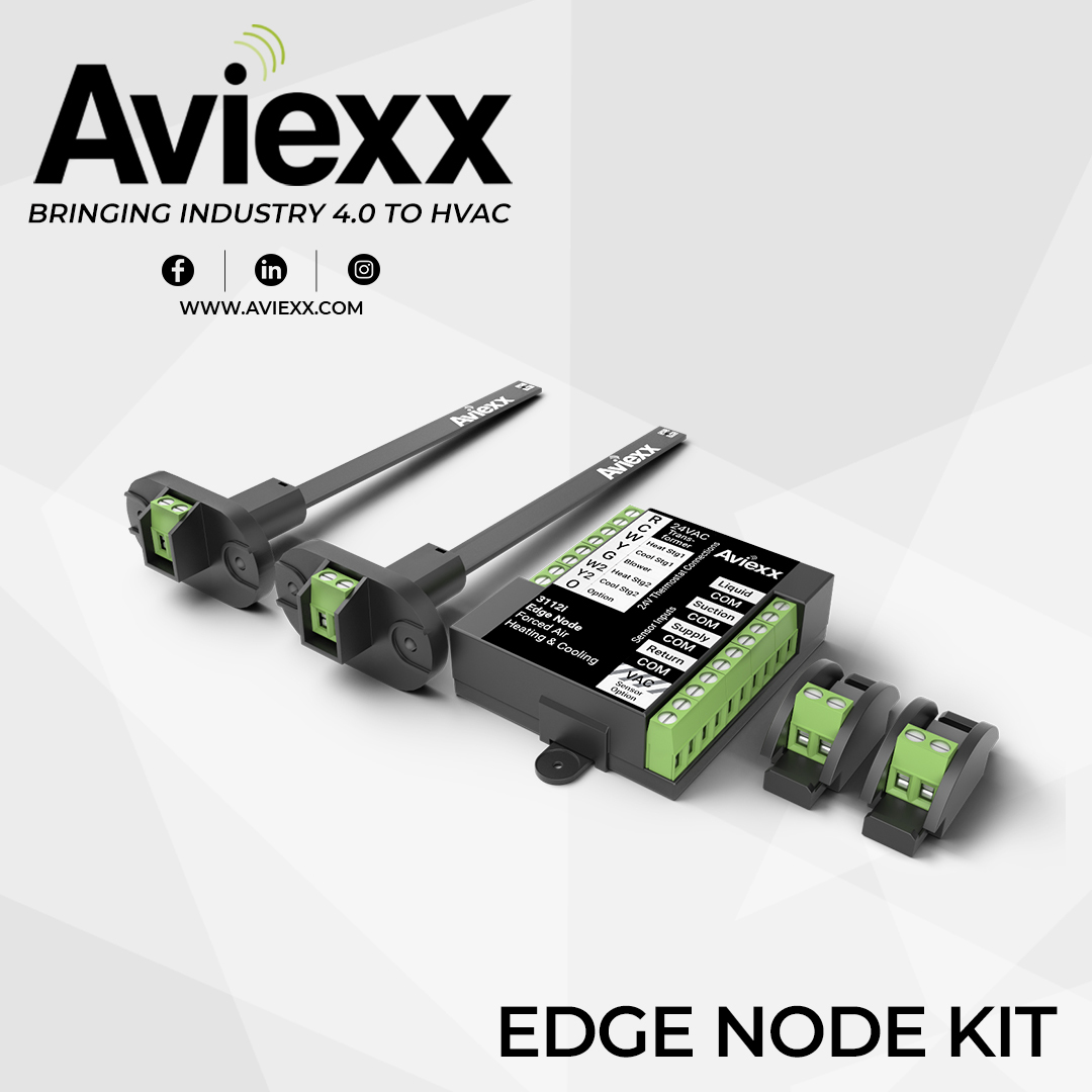 The heart of Aviexx Technology is the Edge Node. Designed for Residential Homes, a single kit consists of an edge node and a selection of sensors; Plenum Sensors, Pipe Sensors, Leak Detectors, Tank Sensors and more.

Visit Aviexx.com to learn more! #hvac #hvacr #data