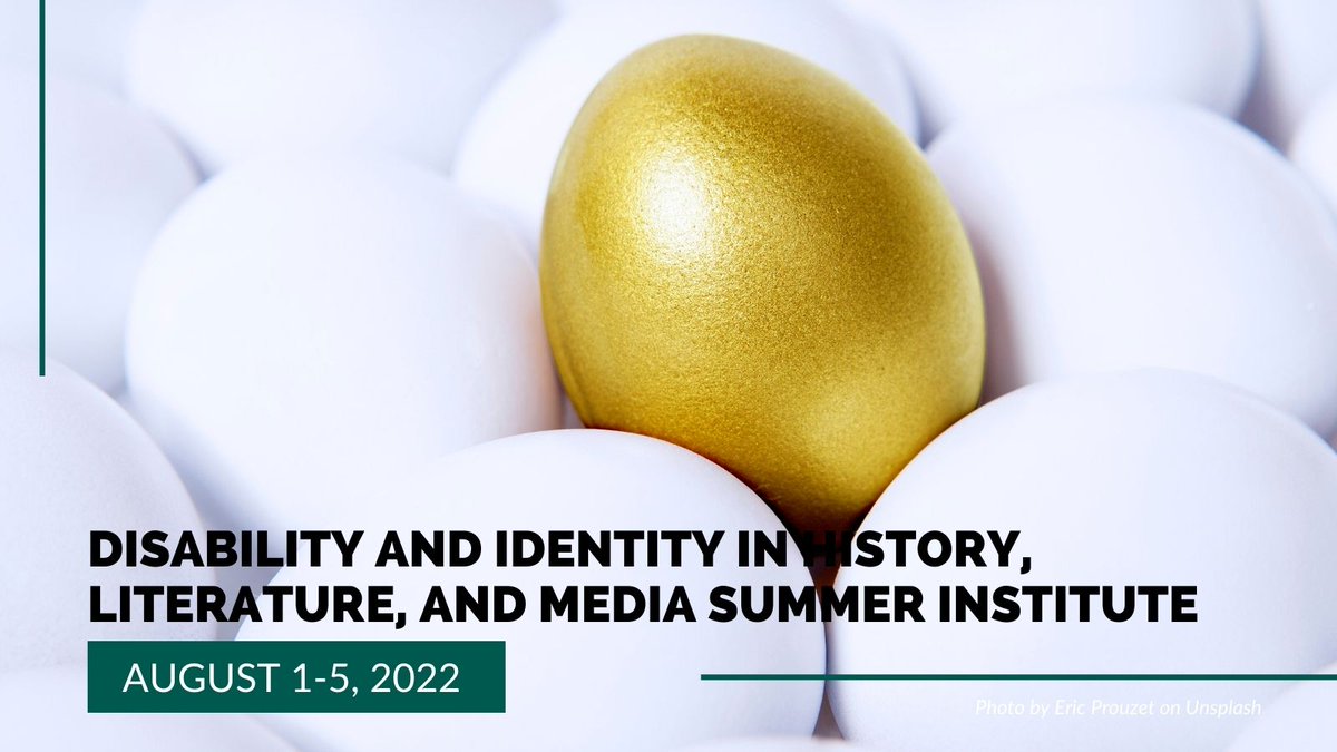 dihlm2022's tweet photo. Two weeks left to register! The @NEHgov Disability and Identity in History, Literature, and Media summer institute for K-12 teachers will be online Aug. 1-5. Apply by Mar. 6. https://t.co/bsgBcH5JxN. #dihlm22 https://t.co/KQ4k6VWAaR