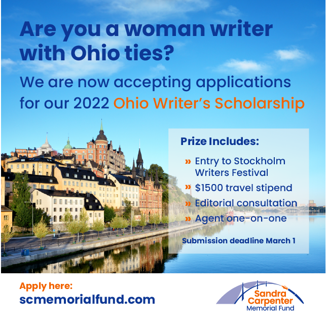 JaneFriedman's tweet photo. This is a marvelous opportunity for a writer who has Ohio ties. No application fee and an excellent conference experience with @stockholmwriter. You have nothing to lose by applying! https://t.co/w9FjBeWL0W https://t.co/H6WQ7Ogk8t
