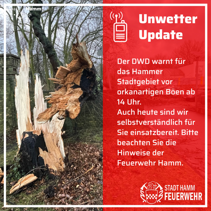 FeuerwehrHamm's tweet photo. Update Unwetterlage:
Aktuell befinden sich alle Einheiten der Feuerwehr Hamm im Unwettereinsatz. An der FRW 1 wurde ein Stab der Einsatzleitung gebildet. Zudem wurden vier Meldeköpfe gebildet.
#einsatzfuerhamm #feuerwehrhamm #hamm112 https://t.co/VQS8w1IJPr