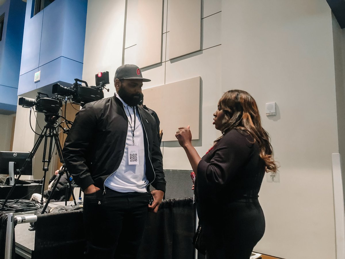 theWondry's tweet photo. We were so excited to welcome these All Stars to #VEC22! (Pictured: Michael Oher, Andrew East, Rhonda Cammon with Perfectly Cordial, and Justin Shelby with Reea Global) https://t.co/NEJDva1qxk