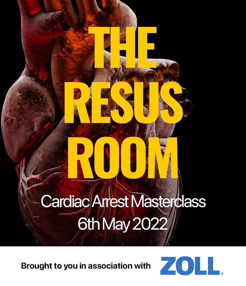 TheResusRoom's tweet photo. Cardiac Arrest Masterclass 

6th May 2022; an online event from The Resus Room, kindly supported by Zoll

Available to book here https://t.co/4uMqjJ31Pm https://t.co/z9TRtg5bm9