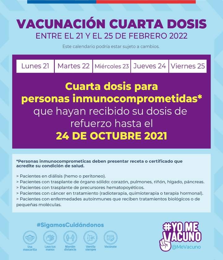 MunicSanVicente's tweet photo. 🔴 ATENCIÓN | CALENDARIOS VACUNACIÓN CONTRA EL COVID-19‼📢📢📢

✅ Para consultar disponibilidad de dosis, llamar al Fono Vacuna: +56 9 79103984 / 72 2 326871 / 72 2 326862. https://t.co/KwuCqKJqtb