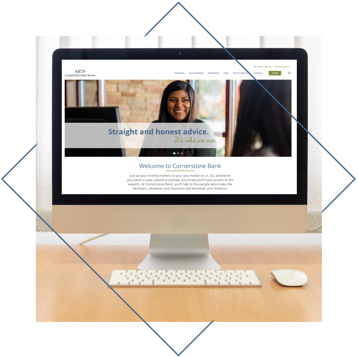 Same Cornerstone Bank. New website launching 2/21.