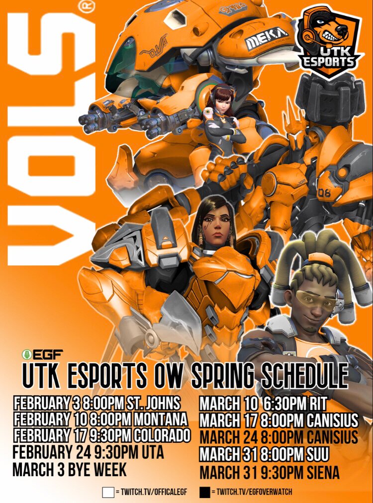 Utk Schedule 2022 Utk Esports On Twitter: "Wondering What The Rest Of Our Spring Split Looks  Likes For Overwatch With @Officialegf We've Got You Covered.  Https://T.co/Zenn4Nnzun" / Twitter