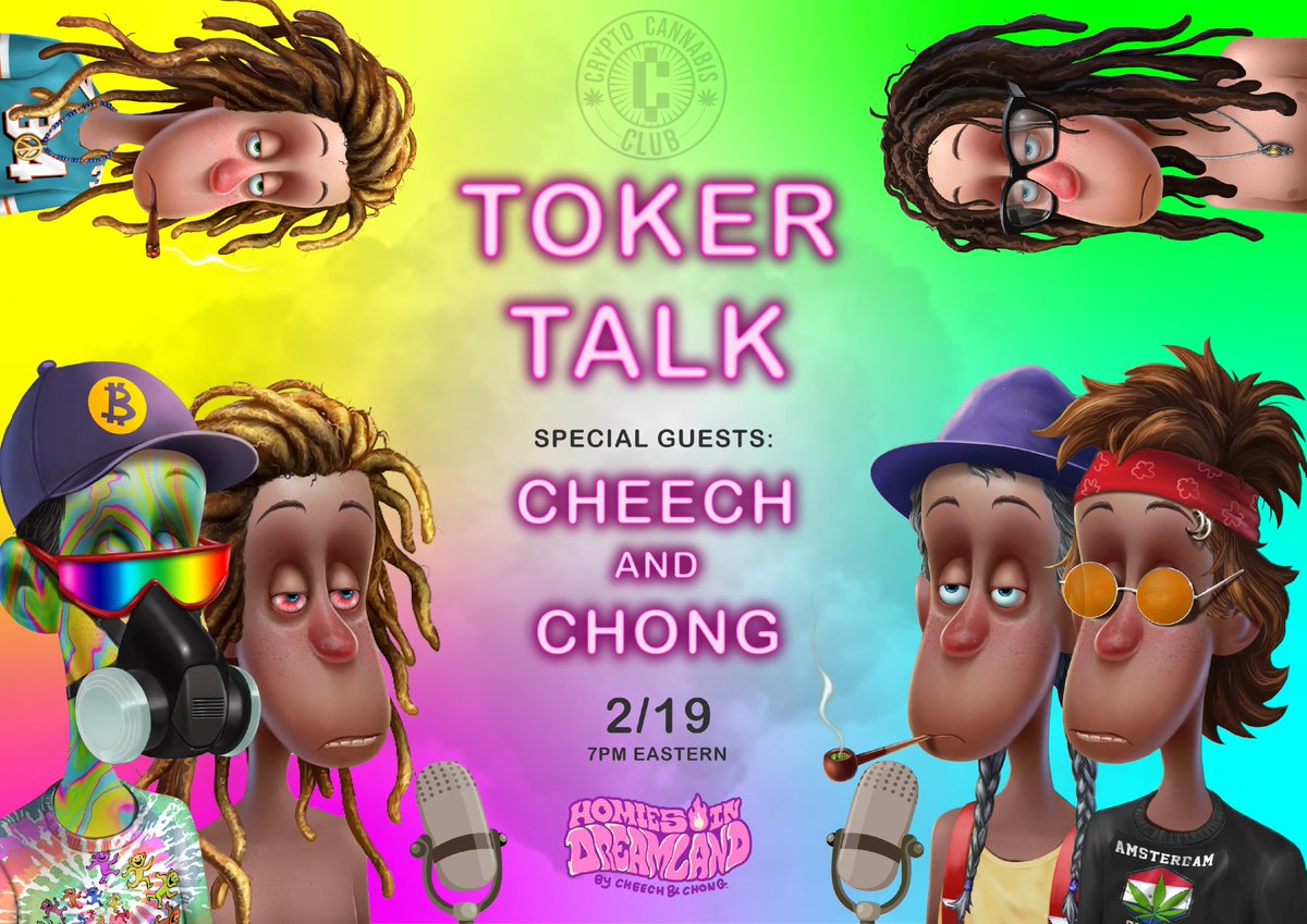 Join us on a special Toker Talk this Saturday 2.19.22 at 7 PM EST with special guests <a href="/CheechMarin/">Cheech Marin</a> &amp; <a href="/TommyChong/">Tommy Chong</a> with <a href="/myhomies/">My Homies by Cheech & Chong ®</a> 💨
x.com/i/spaces/1OwxW…
#CCC