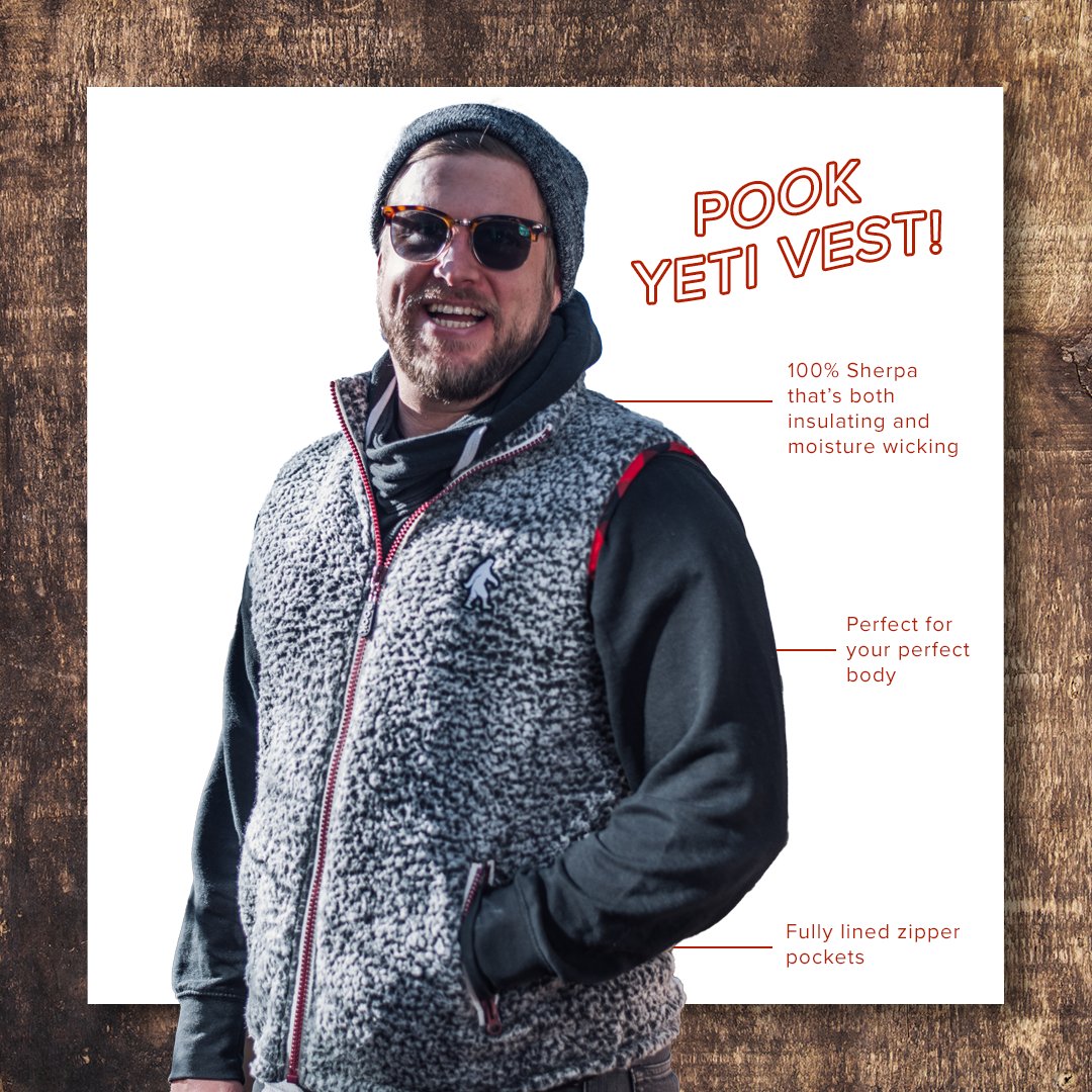 Your new 100% sherpa POOK Yeti Vest is so cozy and comfortable that you won't just be on cloud 9 - you’ll feel like you're wrapped in it 🌤️

Order yours today at pook.ca