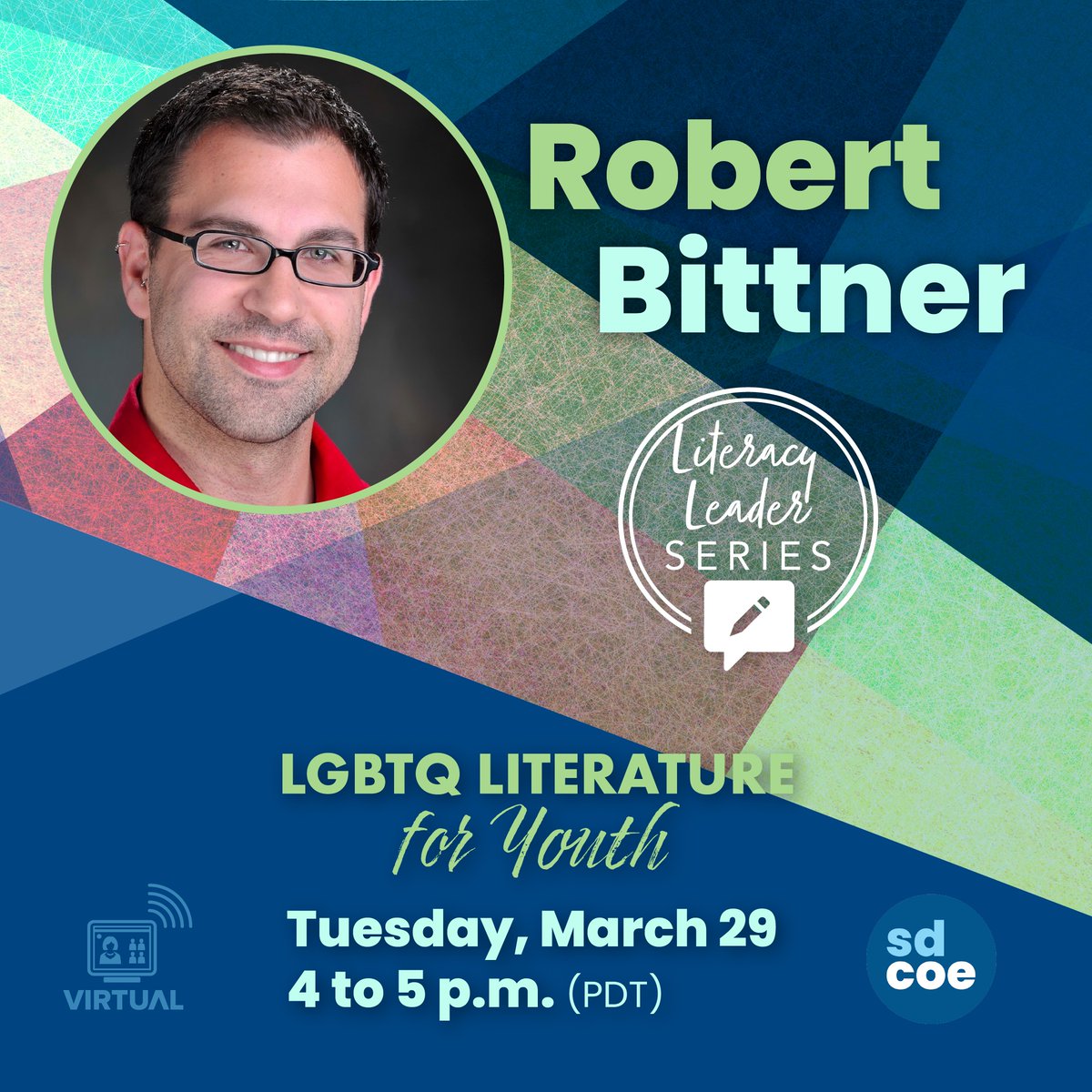 Join us on Tuesday, March 29 from 4:00-5:00 pm Pacific for a free online webinar about the best recent LGBTQ books!
Register here: sdcoe.k12oms.org/900-209166