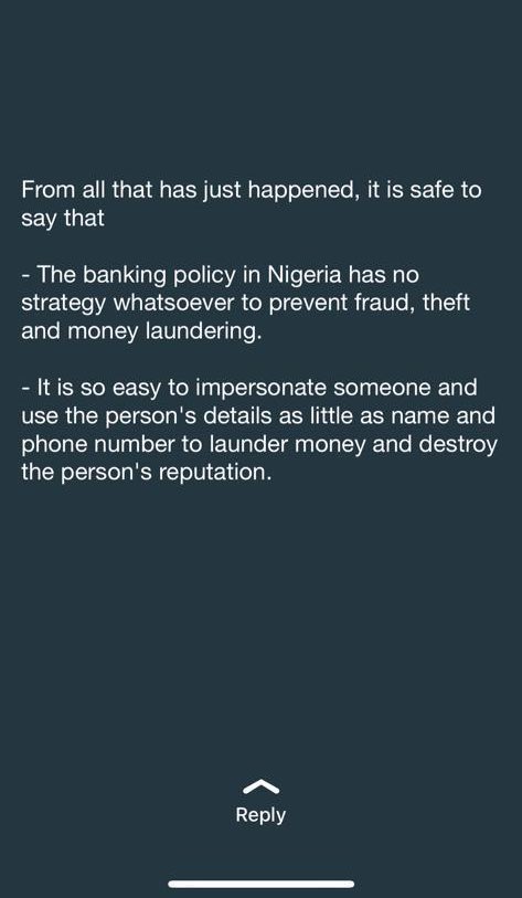 elleurch's tweet photo. It’s a thread. Please help

How can @FirstBankngr be so callous to allow USSD account opening without having at least a 2 step verification, no form of identification, wrong address and yet they allow withdrawals on that account. @fccpcnigeria @lasgcopa @cenbank @NgComCommission https://t.co/U6zHH8r4K1