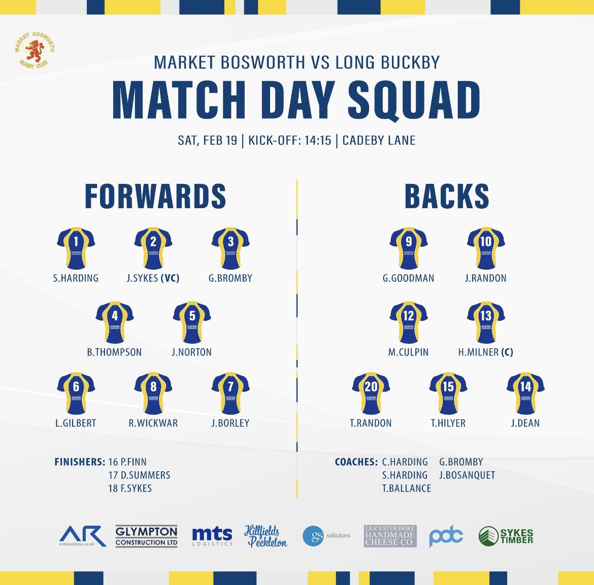 Bosworth_rugby's tweet photo. π ππππ ππππ
The squad for tomorrowβs 1st XV game against @Lbrfc has been announced.
π΅π‘ #MBRFC https://t.co/RdqVHBZwRr