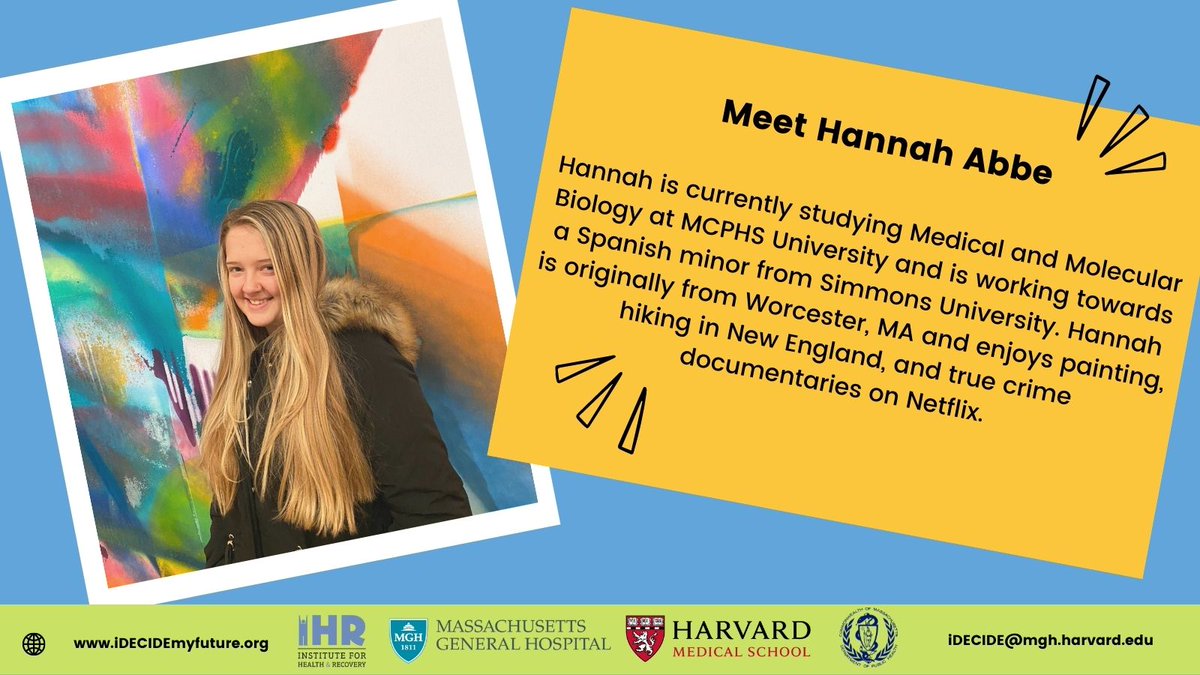 Meet Hannah Abbe, one of the interns on our iDECIDE evaluation team!