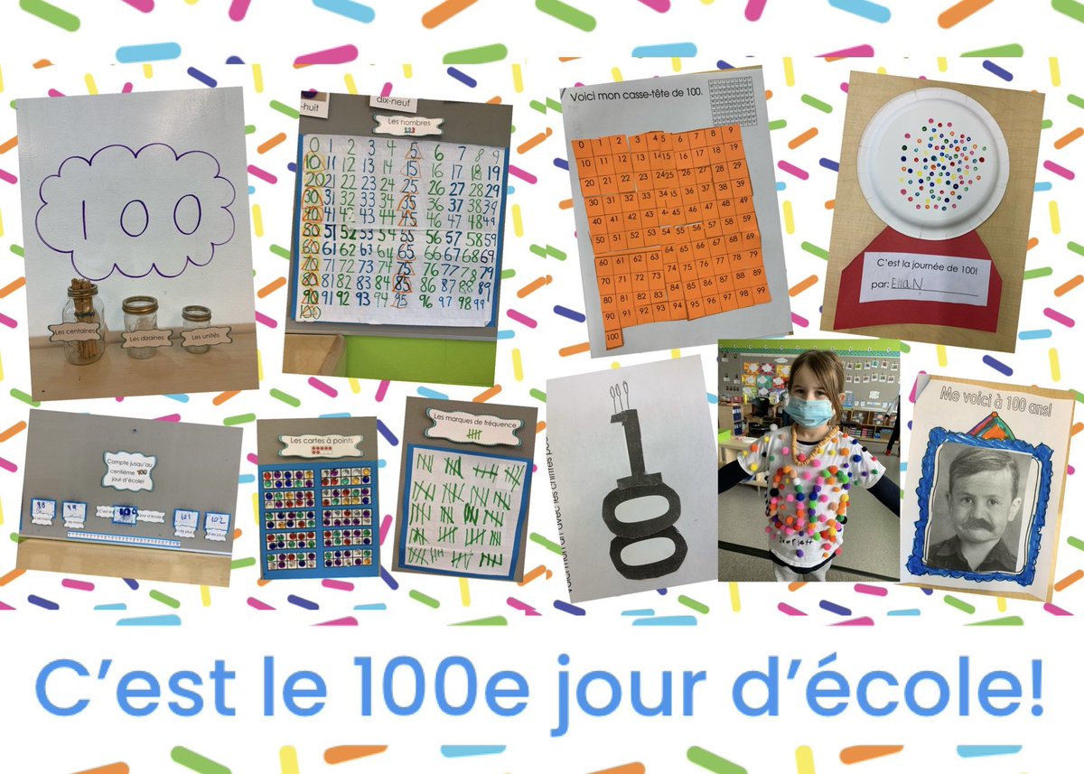 Bon 💯e jour d’école! Happy 100th day of school! There is lots of fun to be had with the number 100! #SageCreekLRSD