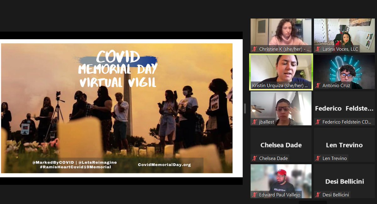 ltxvoces's tweet photo. #LatinxTaskForce: So excited to hear from @MarkedByCovid about their amazing work around creating permanent COVID memorials around the country & https://t.co/UcUCcaqmtU.
❤️Thank you @kdurquiza & Christine for a beautiful, inspiring presentation! #Storytelling #COVID19 #Familia https://t.co/9ckedt0j0z