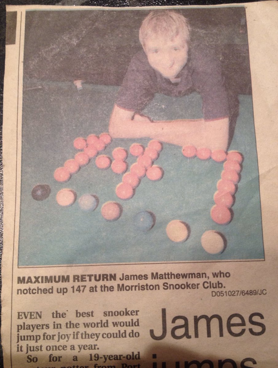 JamesMatthewman's tweet photo. 17 years ago how time flies. #welshsnooker https://t.co/y5t3crnDOB