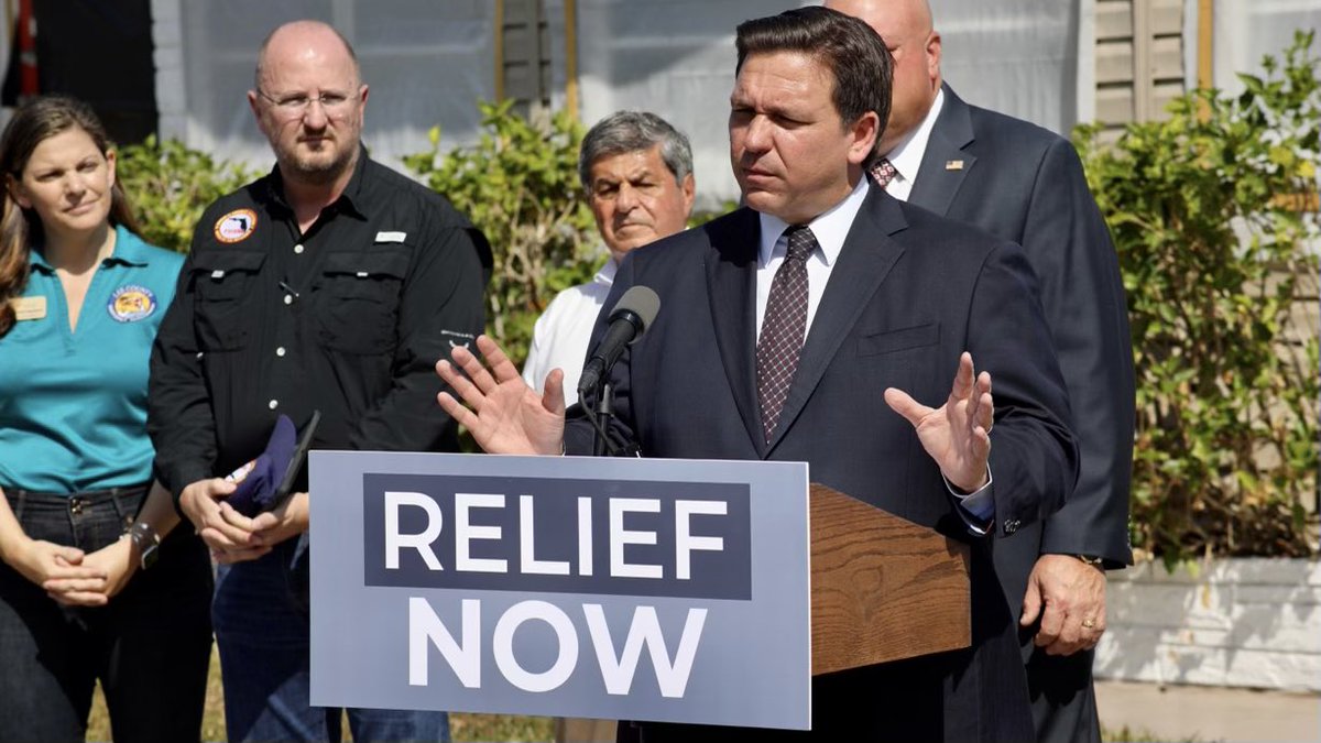 GovRonDeSantis's tweet photo. This week, FEMA denied Florida’s request for Individual Assistance for Floridians displaced by tornadoes in Charlotte and Lee counties.

We urge FEMA to reconsider its decision. Floridians shouldn’t be punished for a disaster outside of their control due to White House politics. https://t.co/lHUtznMDsb