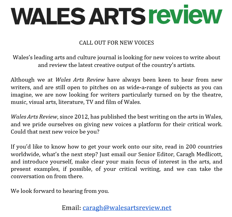 WUCareers_'s tweet photo. Writer opportunities with @WalesArtsReview https://t.co/AoXmaRbihp