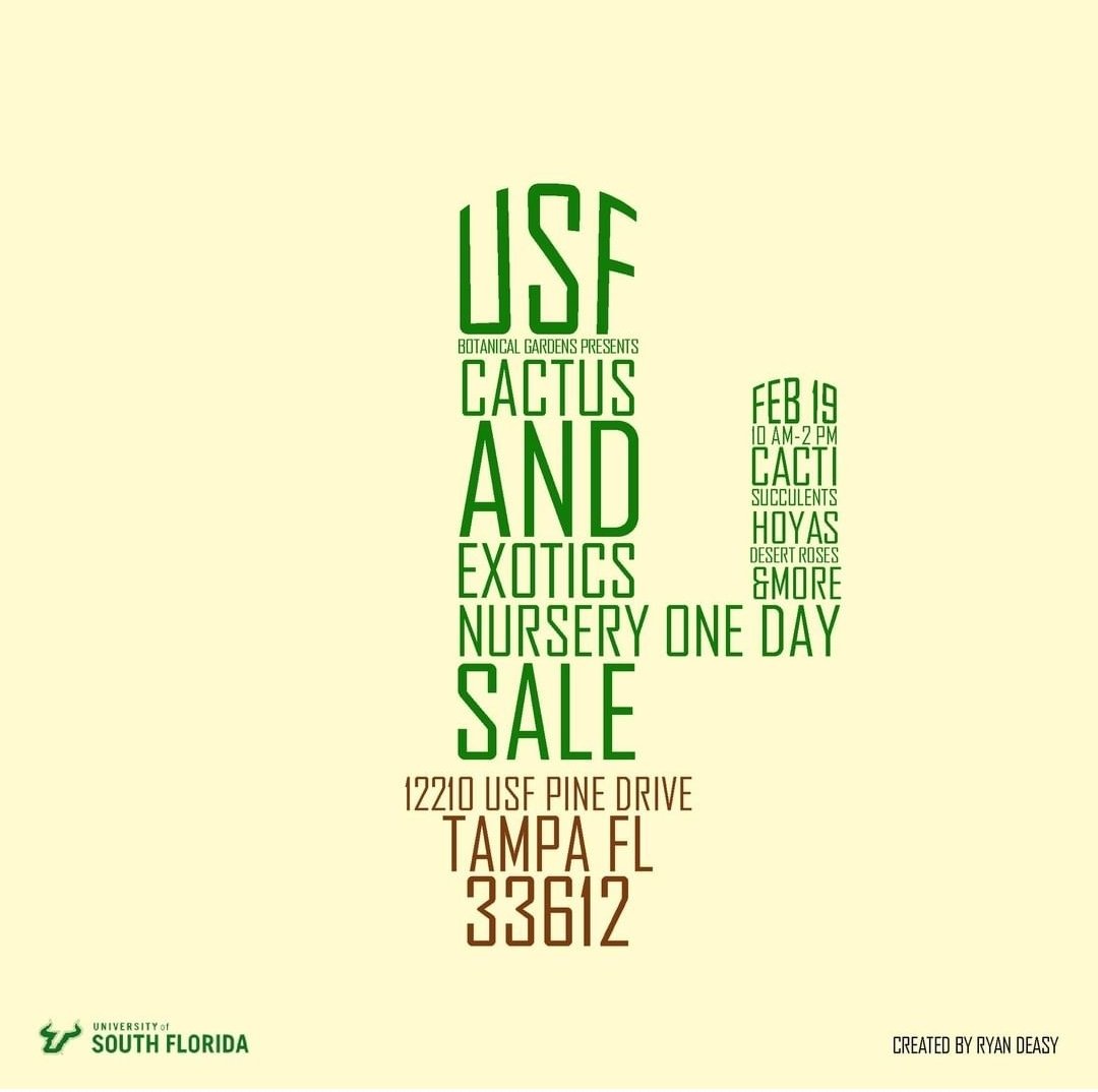Tomorrow, Cactus and Exotics Nursery will be joining us for a one day sale!