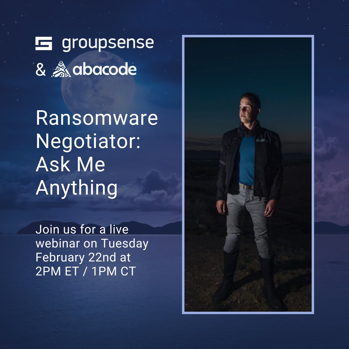 GroupSenseCyber's tweet photo. Don't miss our joint #webinar next week with Jeremy Rasmussen, CTO of @Abacode_Cyber and Kurtis Minder, CEO of #GroupSense, to better understand how you should prepare and, if need be, respond, to a #ransomare attack: https://t.co/l4TqF04uPd
#CyberSecurity #InformationSecurity https://t.co/pTlAbkGRis
