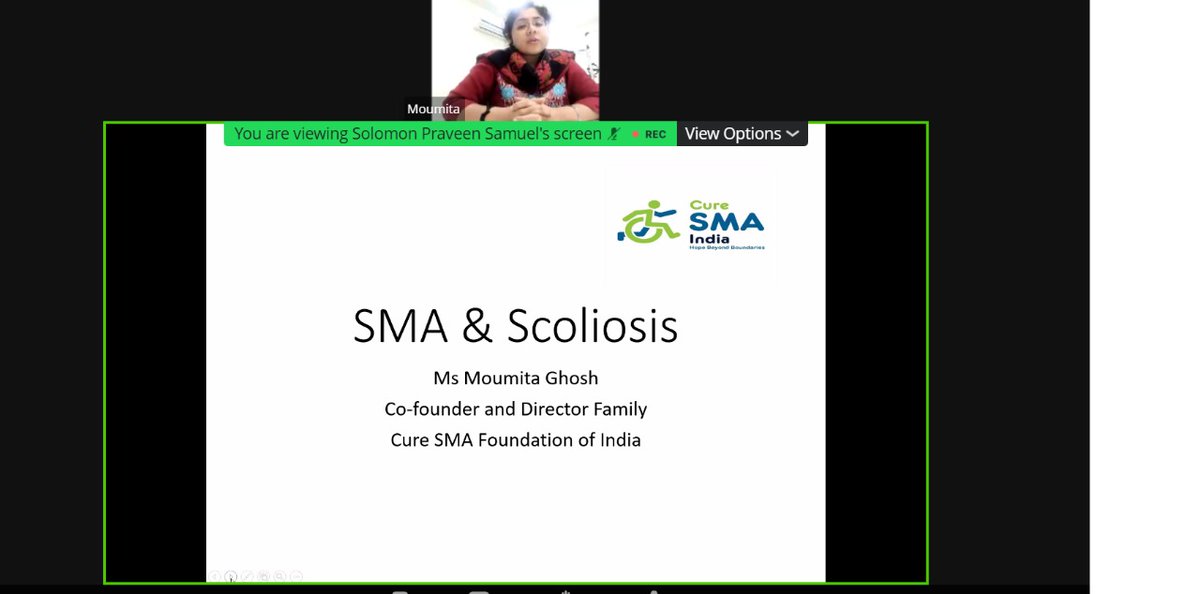 curesmaindia's tweet photo. We are thankful to @SSS_Foundation & all panelists
for this enriching Webinar for parents & patients on #Scoliosis ! Our heartfelt gratitude for including our Co-founder @SMA_mom to share her journey on caregiver's perspective. #awareness #BattleAgainstSMA #SMAshSMA https://t.co/LQxVYwjnno