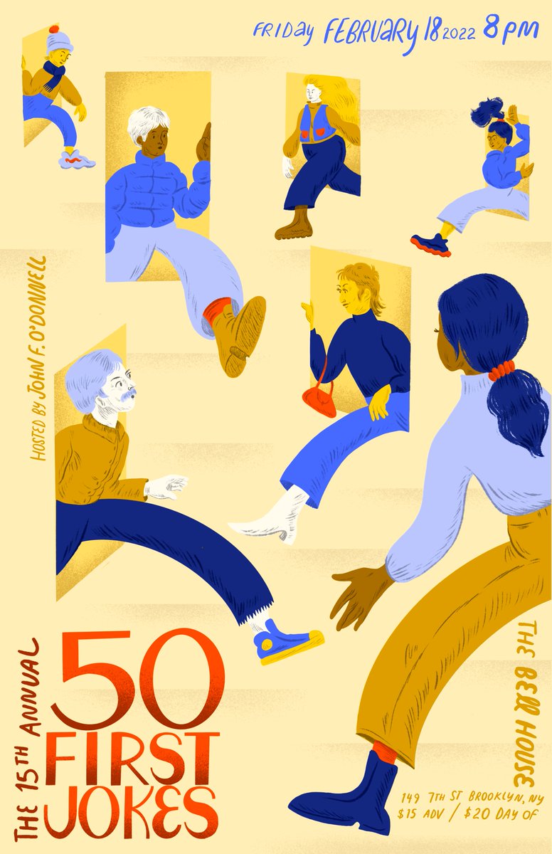 TONIGHT: THE 15TH ANNUAL 50 FIRST JOKES!
Hosted by @TheRealJFOD 

Featuring @AlisonLeiby @AndreaComedy <a href="/jp_mcdade/">J.P. McDade</a> @iamryanbeck <a href="/chanel__ali/">Chanel Ali</a> <a href="/chunkbardey/">charlie</a> <a href="/samttaggart/">Sam Taggart</a> <a href="/rojoperezzz/">Rojo Perez</a> <a href="/pdeezjokes/">Petey DeAbreu</a> &amp; more!

7PM Doors・8PM Show
*Very* Limited tickets left!
🎟️: bit.ly/3oVXsoZ