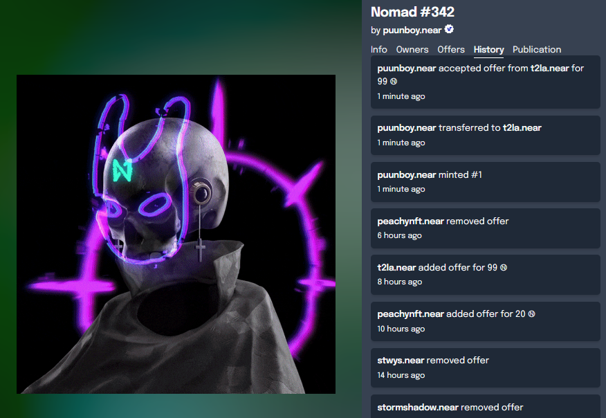 NearNomad's tweet photo. The auction of Nomad #342 @nearnomad x @Xeto is now over, it's ended with 99 Near. Congrats t2la.near!

https://t.co/x814btPFrn

#NFT #NFTCommunity #NEARnft #NEARNOMAD #PARAS #NEAR #XOUL #XETO @NEARProtocol @ParasHQ https://t.co/vCxmQ77IvW
