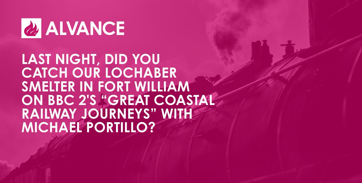 AlvanceAlGrp's tweet photo. Last night, did you catch our Lochaber smelter in Fort William on @BBCTwo Great Coastal Railway Journeys with Michael Portillo? UK audiences can catch up on BBC iPlayer, or watch here: https://t.co/Z2ki1CTVJa

#BBCTwo #GBRJ #trains #Lochaber #aluminium #engineering https://t.co/t0FdBDJ3lW