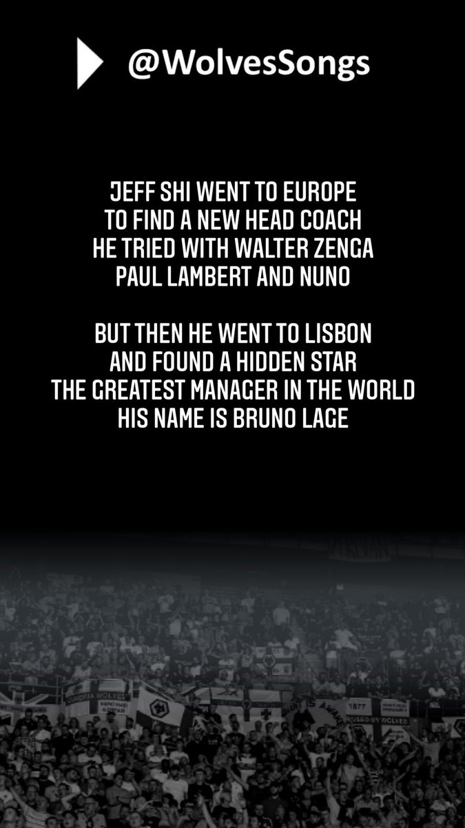 👤 Bruno Lage 
📍TBC 
📅 TBC
🐺 Credit: <a href="/kyle_france_/">Kyle</a> 👏
🎶 Lonnie Donegan “My old man's a dustman”
#wwfc #WolvesSongs