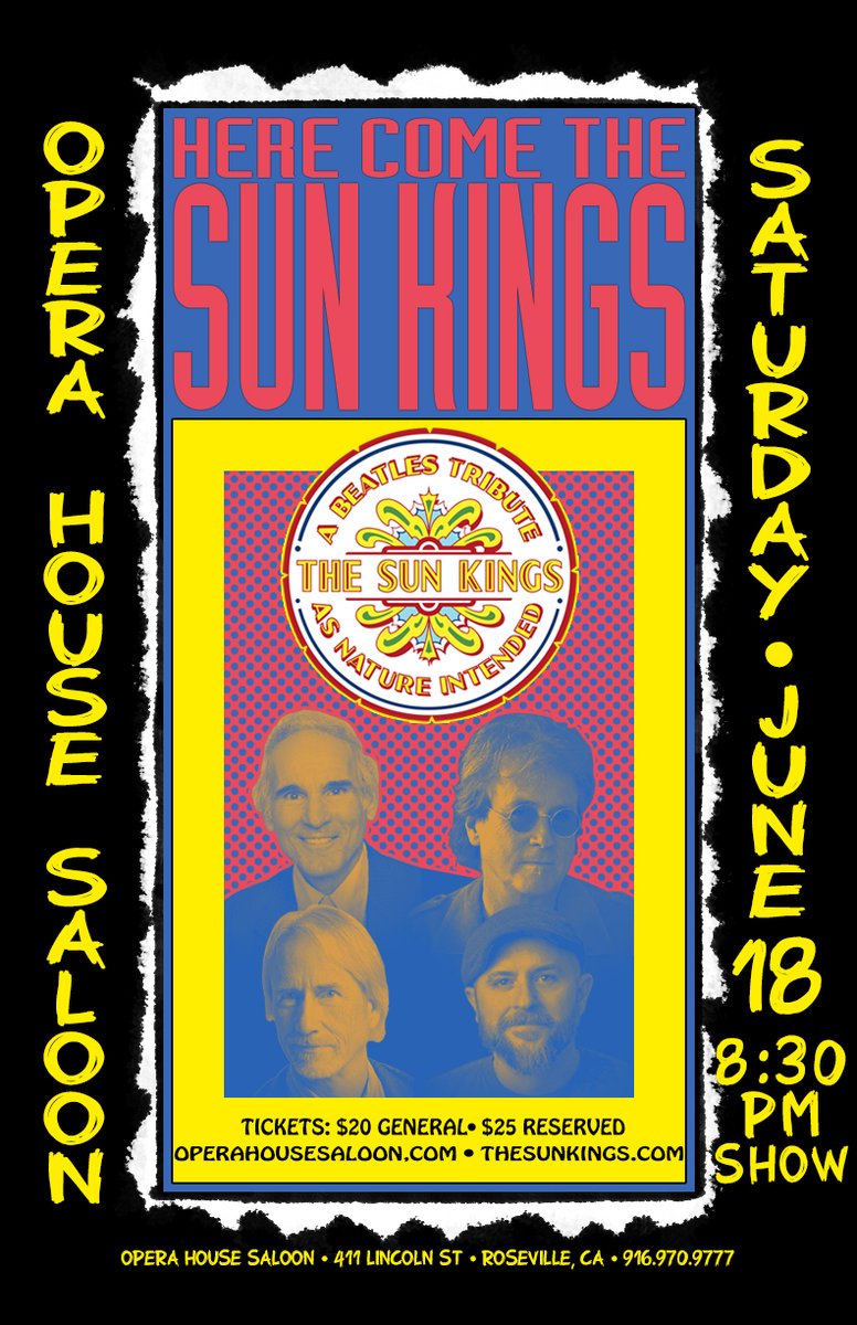 The Sun Kings Get Back Live in 2022! June 18, 2022, Roseville, CA -  Get Tix: bpt.me/5369765 The Word Is Love!