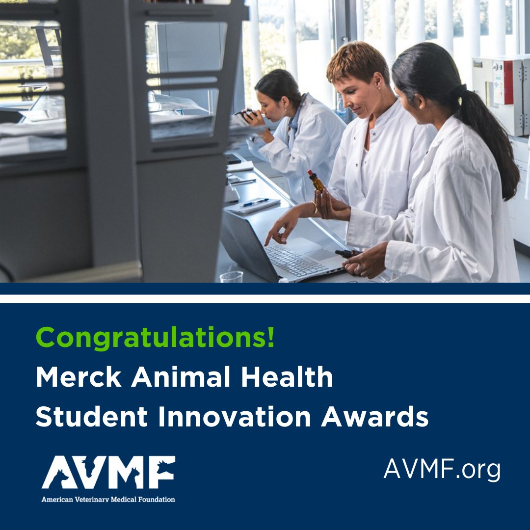American Veterinary Medical Foundation (@avmfvets) on Twitter photo Join us in congratulating the recipients of the 2021 <a href="/MerckAH/">Merck Animal Health</a> Veterinary Student Innovation Award. See the list of recipients and learn about their innovations. #futureveterinarian #veterinaryschool
avmf.org/for-students/i⦠Join us in congratulating the recipients of the 2021 <a href="/MerckAH/">Merck Animal Health</a> Veterinary Student Innovation Award. See the list of recipients and learn about their innovations. #futureveterinarian #veterinaryschool
avmf.org/for-students/iā¦